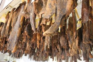 Hanging biltong