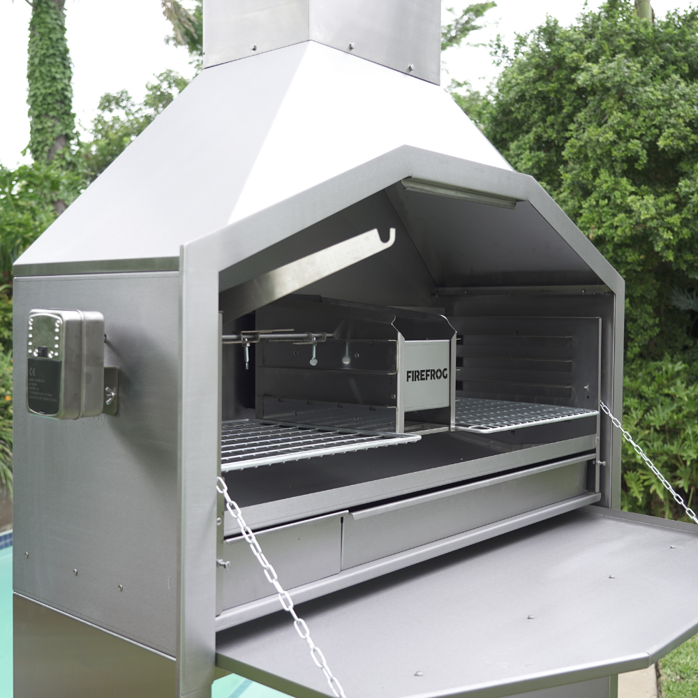 Stainless Steel Free Standing Braai with rotisserie