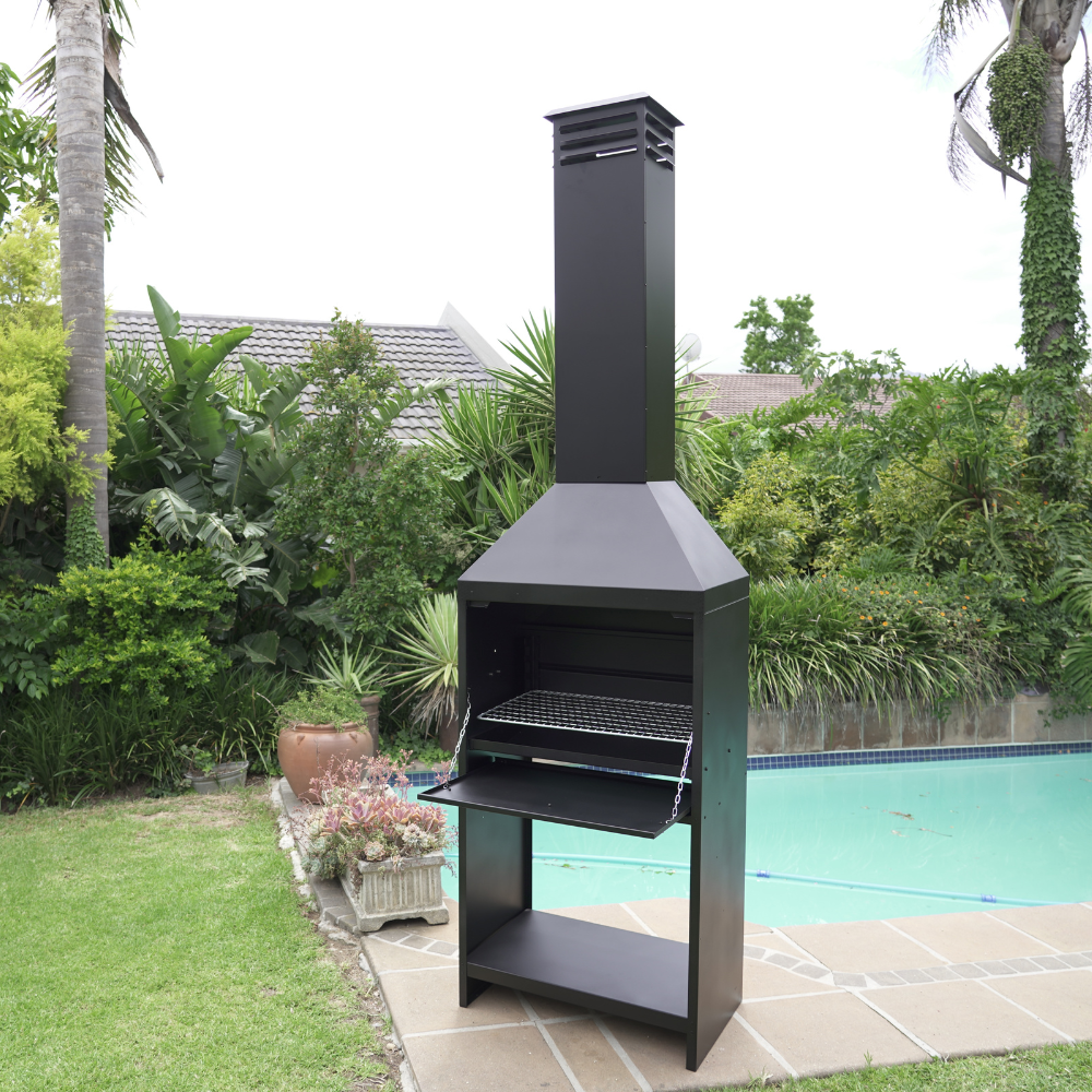 800 Free Standing Braai – 0.8m Mild Steel Wood Fire and Charcoal BBQ