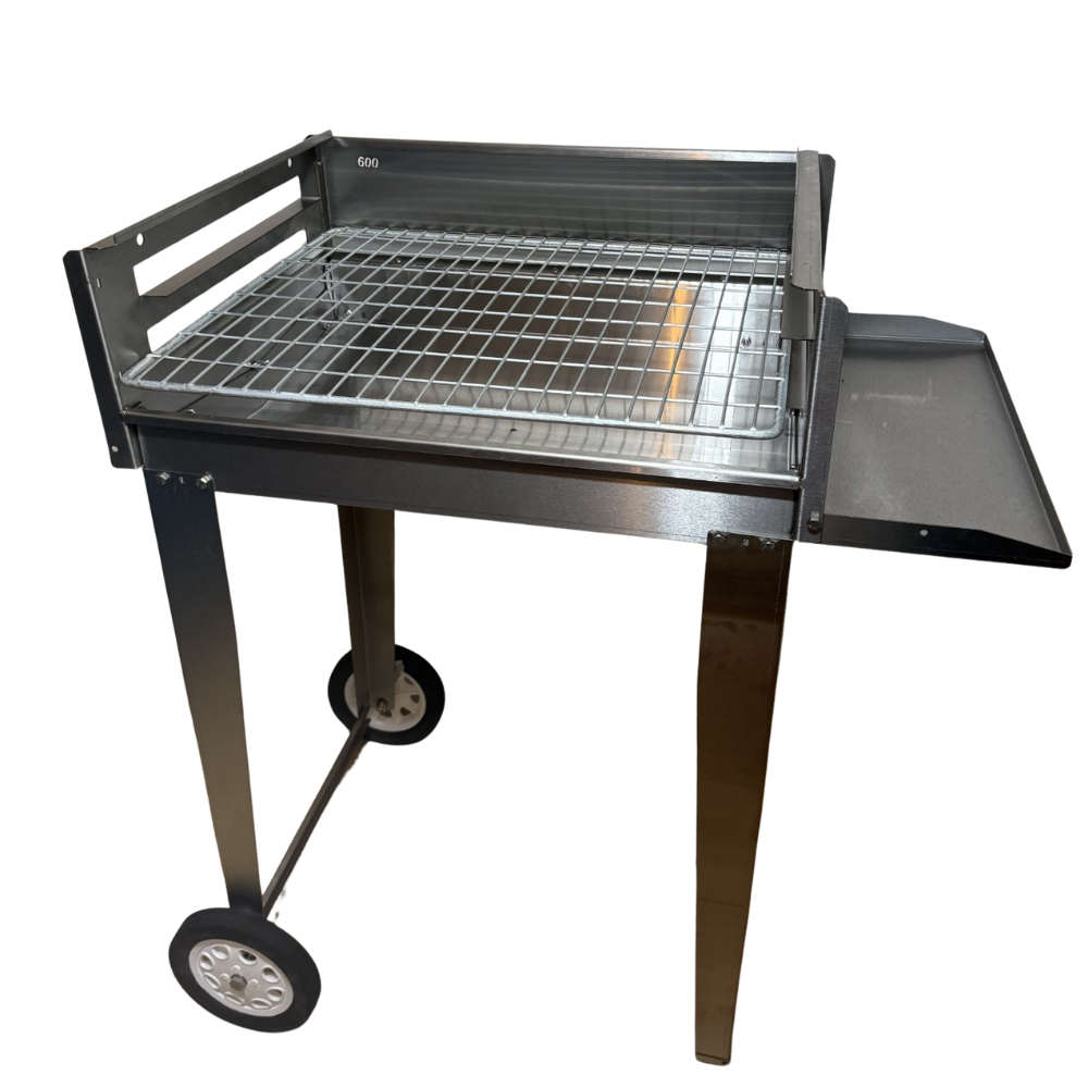 430 Stainless Steel Charcoal and Wood Fire BBQ - 600mm Mobile Braai