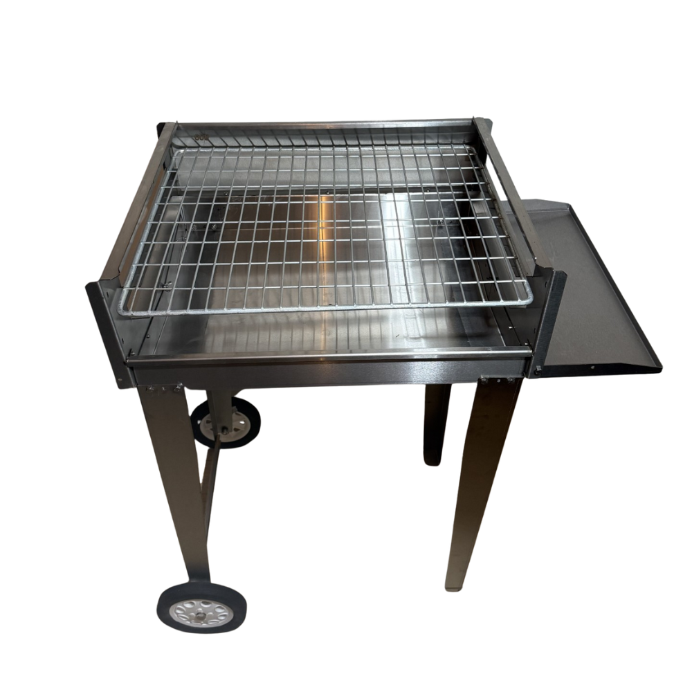 430 Stainless Steel 600mm Mobile Braai – Charcoal & Wood Fire Trolley Barbecue (3)
