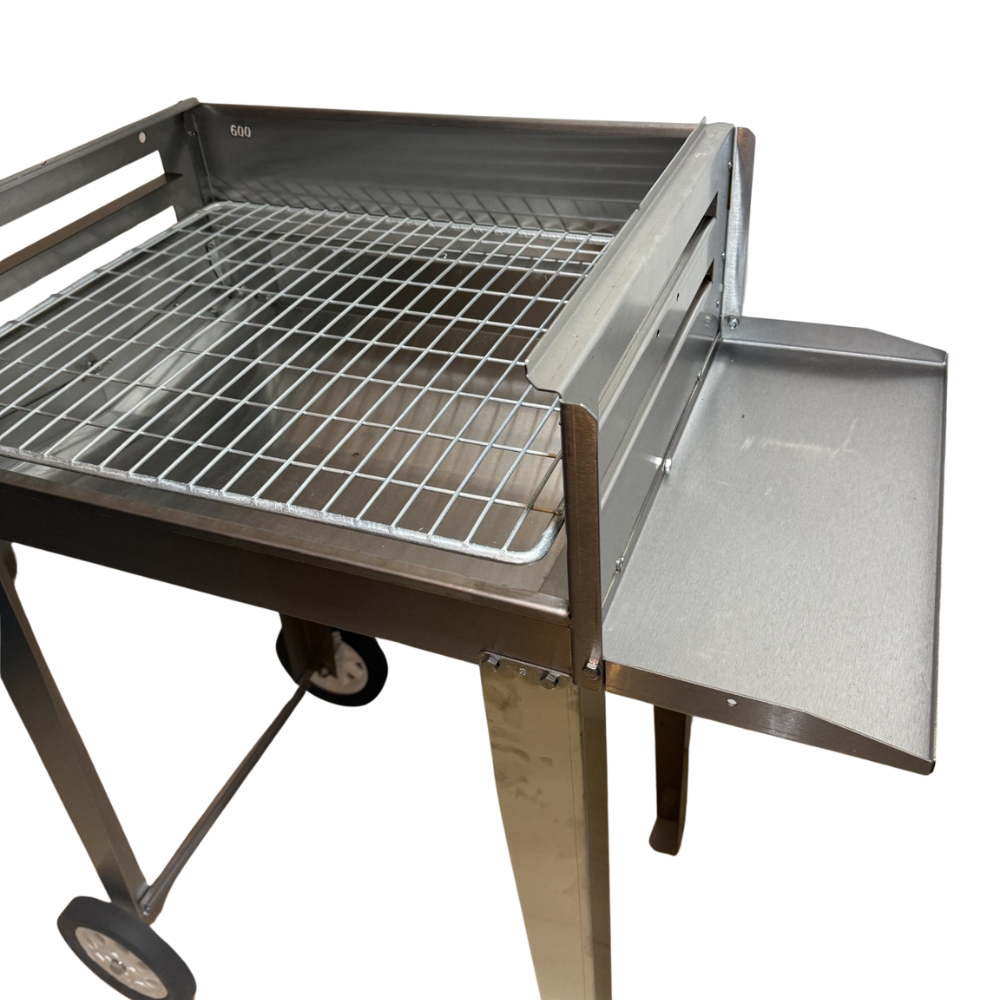 430 Stainless Steel 600mm Mobile Braai – Charcoal & Wood Fire Trolley Barbecue (2)