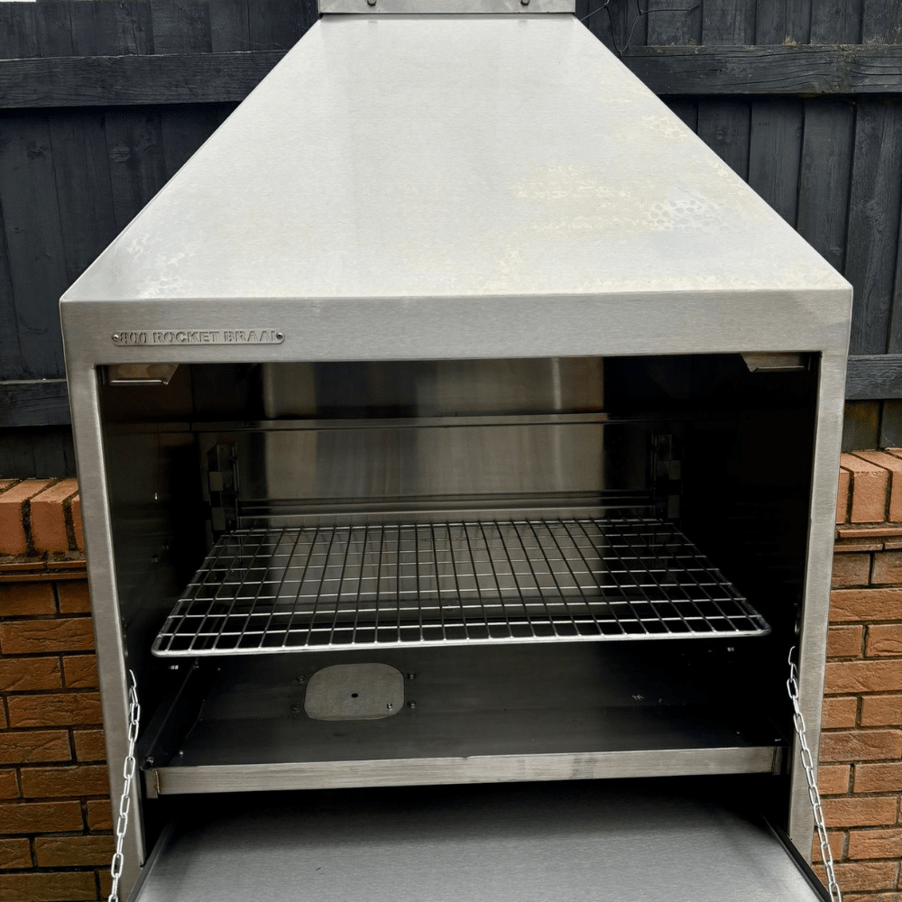 800 FREE STANDING BRAAI ROCKET STOVE - Stainless Steel